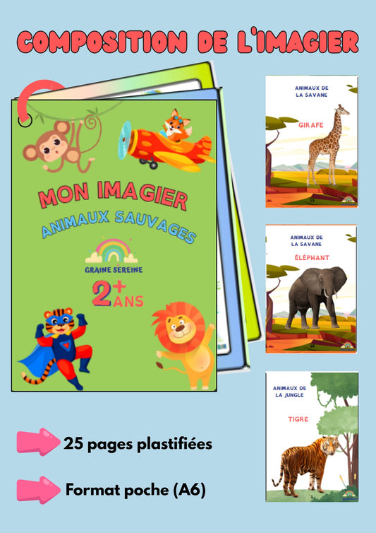Imagier éducatif " les animaux sauvages"